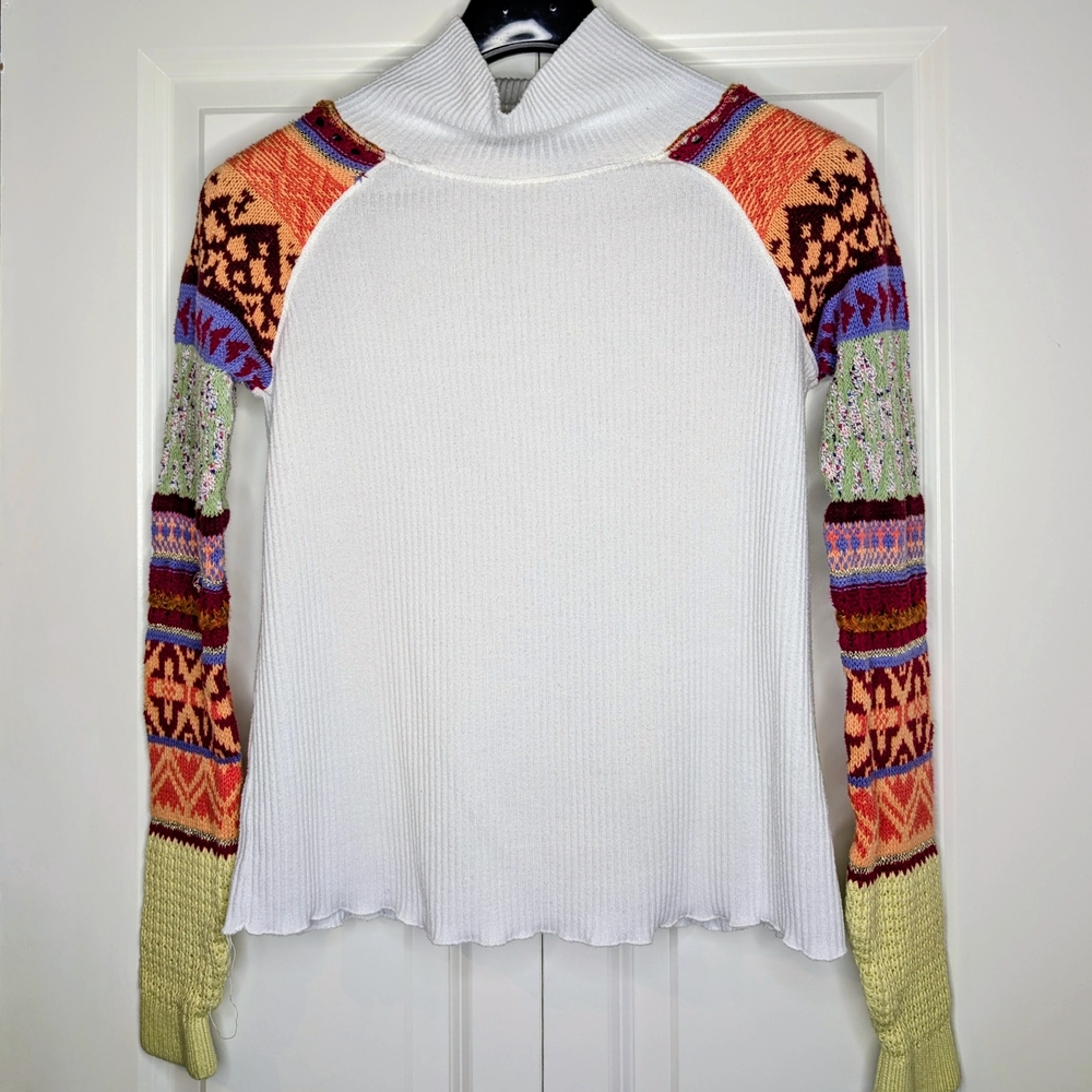 Free People Textured White Sweater